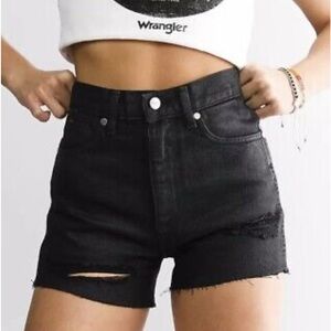 Wrangler Black High Waist Denim Shorts